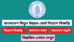 বাংলাদেশ বিদ্যুৎ উন্নয়ন বোর্ড নিয়োগ বিজ্ঞপ্তি ২০২৫