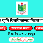 হবিগঞ্জ কৃষি বিশ্ববিদ্যালয় নিয়োগ বিজ্ঞপ্তি ২০২৫