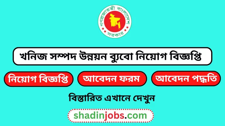 খনিজ সম্পদ উন্নয়ন ব্যুবো নিয়োগ বিজ্ঞপ্তি ২০২৪