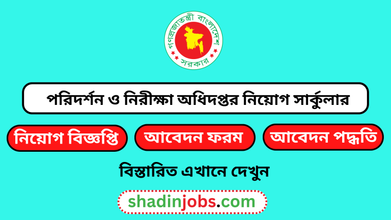 পরিদর্শন ও নিরীক্ষা অধিদপ্তর নিয়োগ বিজ্ঞপ্তি ২০২৪