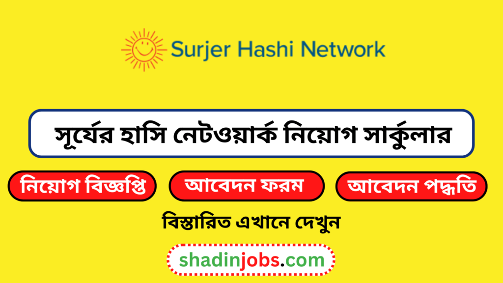 সূর্যের হাসি নেটওয়ার্ক নিয়োগ বিজ্ঞপ্তি ২০২৫