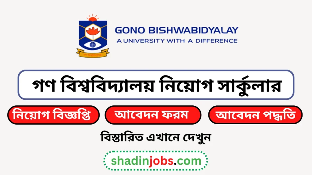 গণ বিশ্ববিদ্যালয় নিয়োগ বিজ্ঞপ্তি ২০২৫