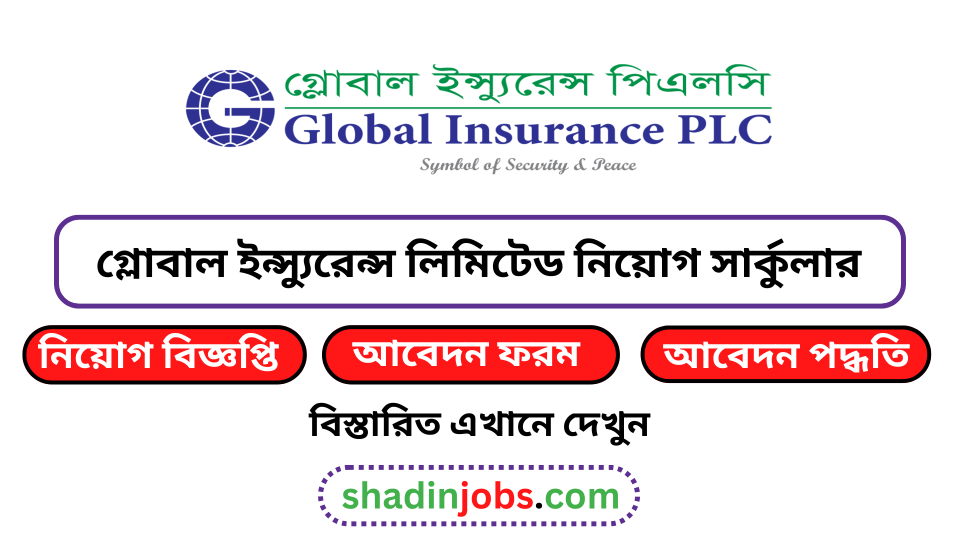গ্লোবাল ইন্স্যুরেন্স লিমিটেড নিয়োগ বিজ্ঞপ্তি ২০২৫