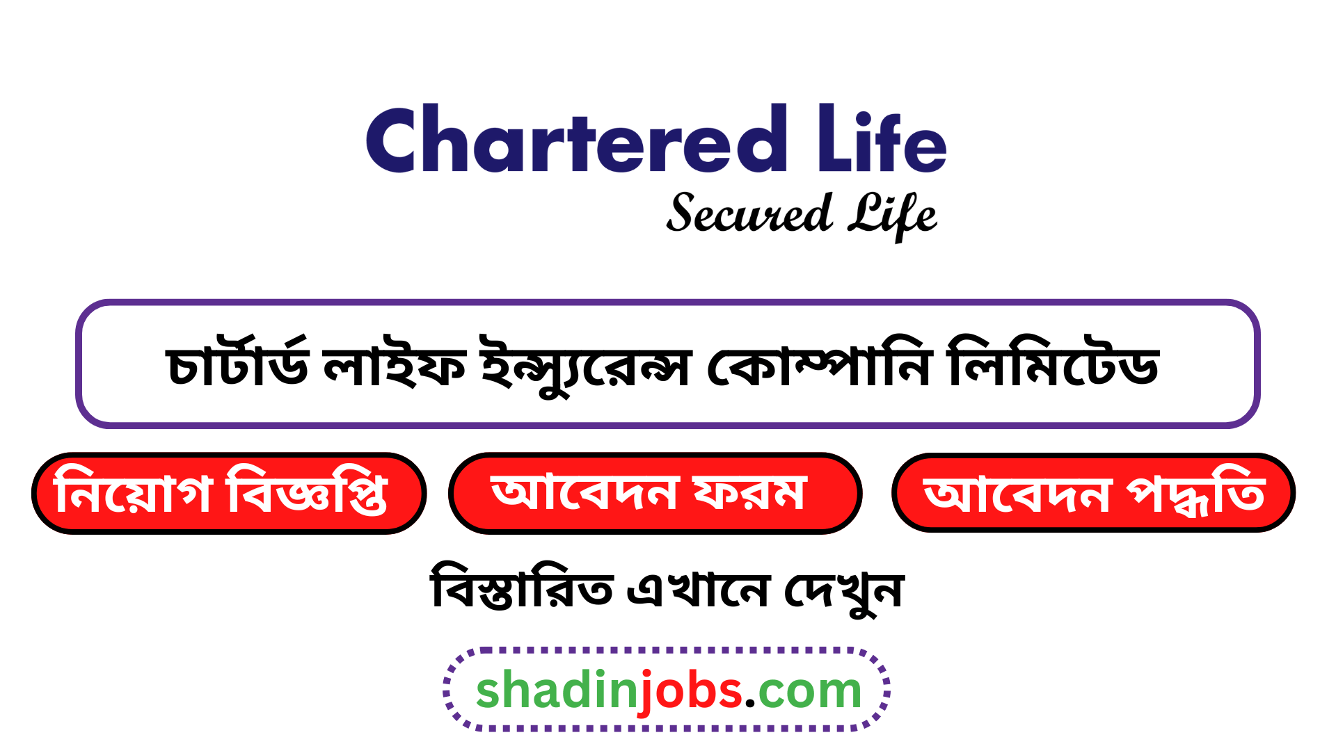 চার্টার্ড লাইফ ইন্স্যুরেন্স কোম্পানি লিমিটেড নিয়োগ বিজ্ঞপ্তি ২০২৫