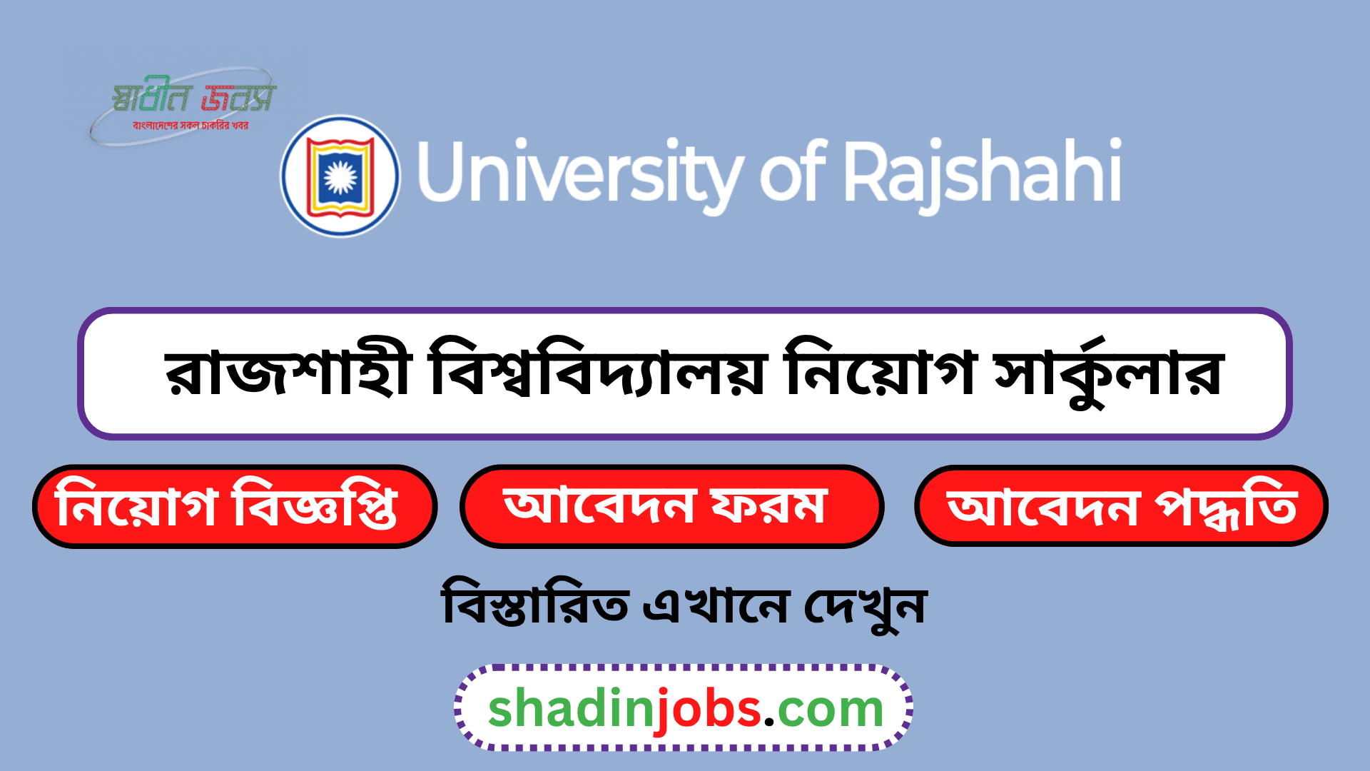 রাজশাহী বিশ্ববিদ্যালয় নিয়োগ বিজ্ঞপ্তি ২০২৬