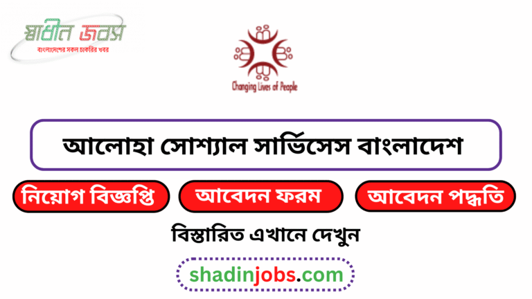 আলোহা সোশ্যাল সার্ভিসেস বাংলাদেশ নিয়োগ বিজ্ঞপ্তি ২০২৬
