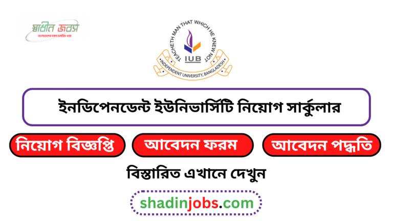 ইনডিপেনডেন্ট ইউনিভার্সিটি নিয়োগ বিজ্ঞপ্তি ২০২৬