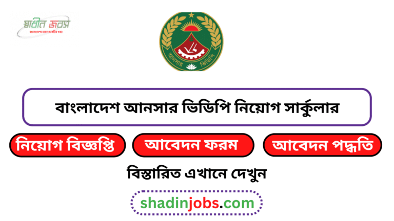 আনসার ভিডিপি নিয়োগ বিজ্ঞপ্তি ২০২৬