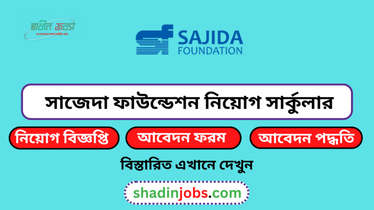 সাজেদা ফাউন্ডেশন নিয়োগ বিজ্ঞপ্তি ২০২৬